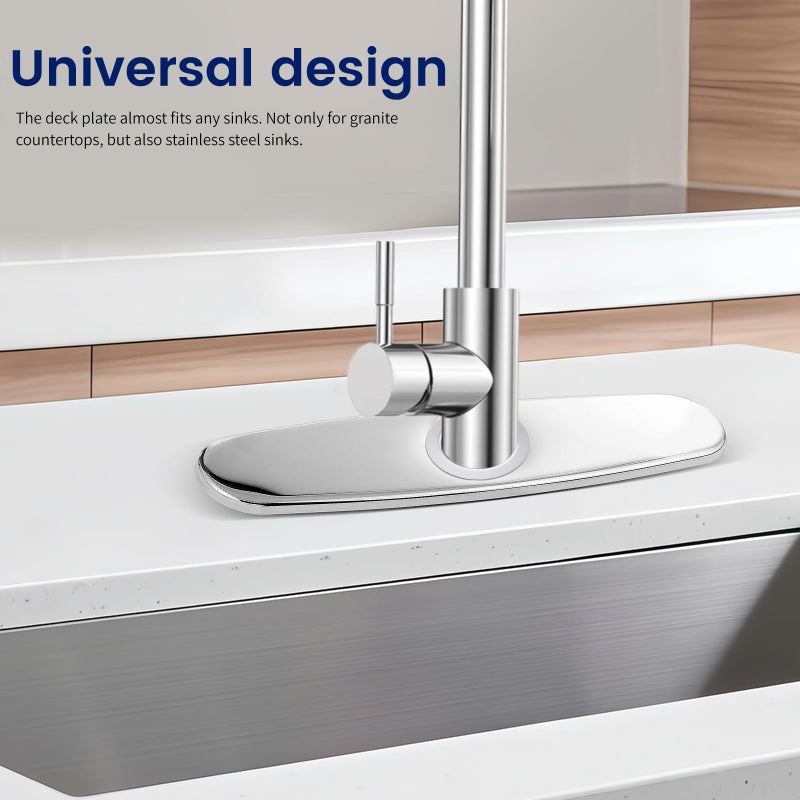 Gangang Sink Faucet Deck Plate 9.5 inch Hole Cover Stainless Steel Sink 1 or 3 Faucets Covers for Bathroom Kitchen Vanity Sink Faucet - Image 5